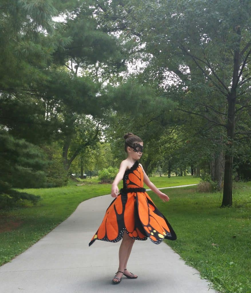 One shoulder butterfly costume dress